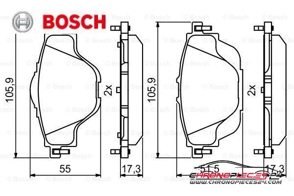 Achat de BOSCH 0 986 494 805 Kit de plaquettes de frein, frein à disque pas chères