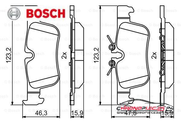 Achat de BOSCH 0 986 494 812 Kit de plaquettes de frein, frein à disque pas chères