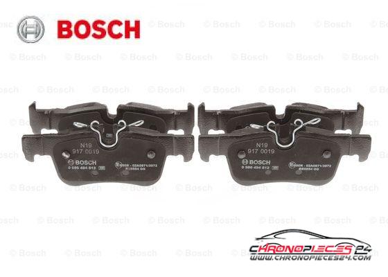 Achat de BOSCH 0 986 494 812 Kit de plaquettes de frein, frein à disque pas chères