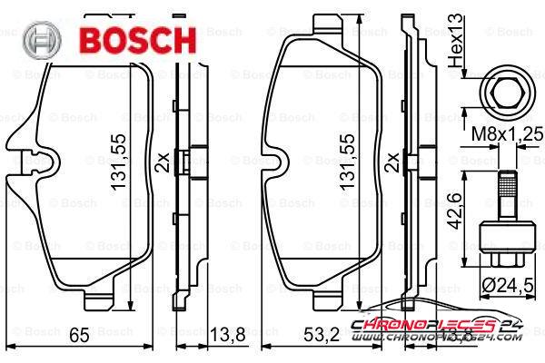 Achat de BOSCH 0 986 494 813 Kit de plaquettes de frein, frein à disque pas chères