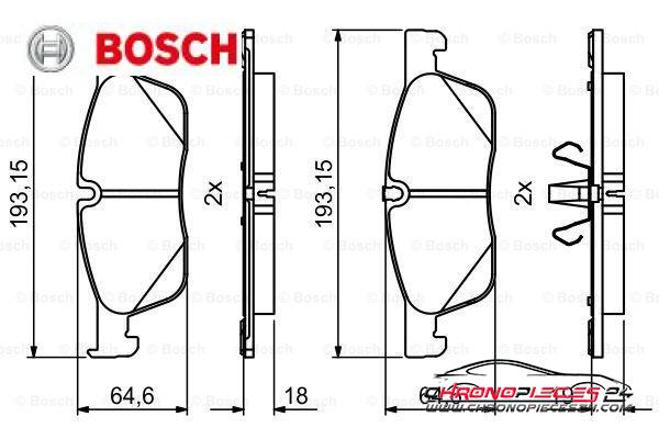 Achat de BOSCH 0 986 494 818 Kit de plaquettes de frein, frein à disque pas chères