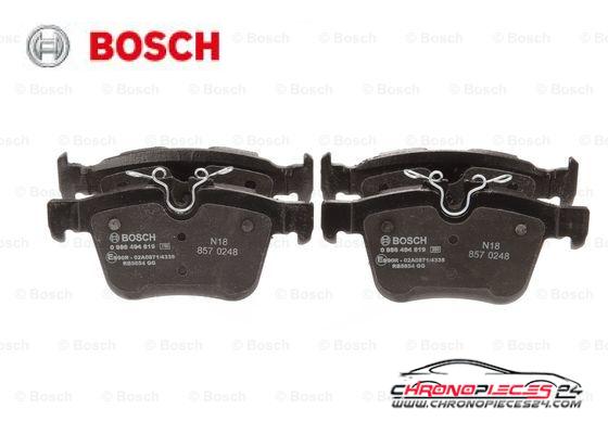 Achat de BOSCH 0 986 494 819 Kit de plaquettes de frein, frein à disque pas chères