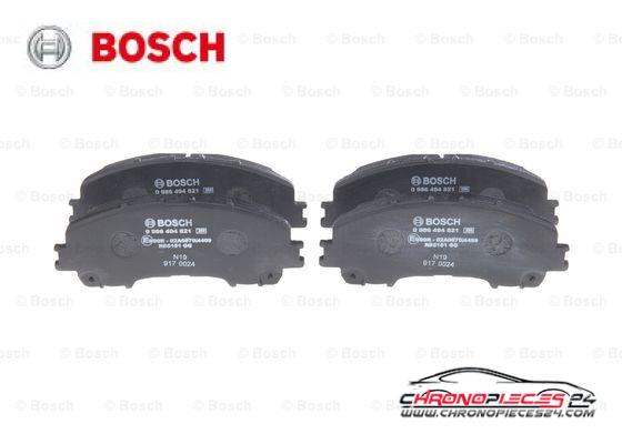 Achat de BOSCH 0 986 494 821 Kit de plaquettes de frein, frein à disque pas chères