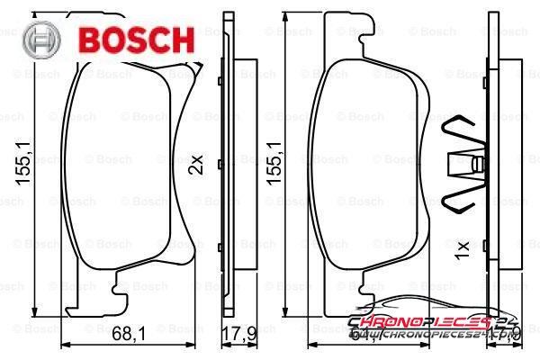 Achat de BOSCH 0 986 494 823 Kit de plaquettes de frein, frein à disque pas chères