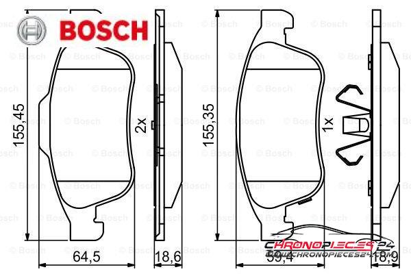 Achat de BOSCH 0 986 494 826 Kit de plaquettes de frein, frein à disque pas chères