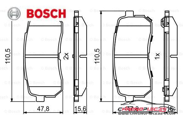 Achat de BOSCH 0 986 494 828 Kit de plaquettes de frein, frein à disque pas chères