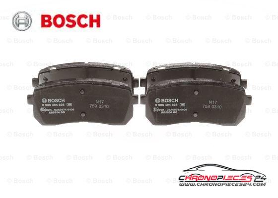 Achat de BOSCH 0 986 494 828 Kit de plaquettes de frein, frein à disque pas chères