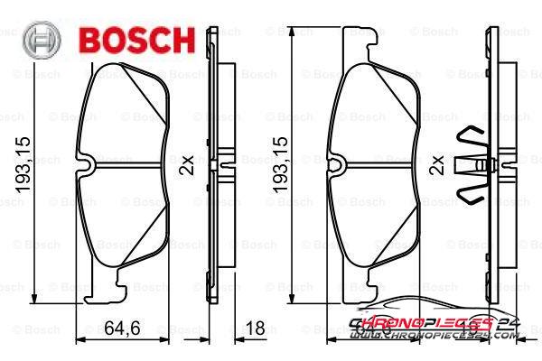 Achat de BOSCH 0 986 494 831 Kit de plaquettes de frein, frein à disque pas chères