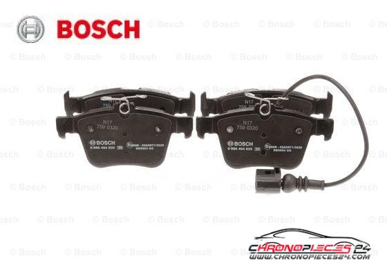 Achat de BOSCH 0 986 494 835 Kit de plaquettes de frein, frein à disque pas chères