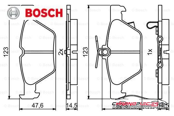 Achat de BOSCH 0 986 494 836 Kit de plaquettes de frein, frein à disque pas chères