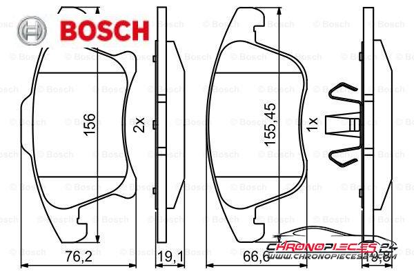 Achat de BOSCH 0 986 494 837 Kit de plaquettes de frein, frein à disque pas chères