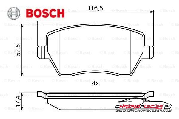 Achat de BOSCH 0 986 494 856 Kit de plaquettes de frein, frein à disque pas chères