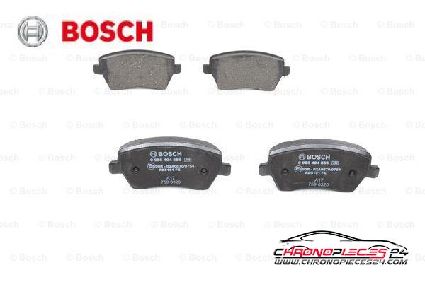 Achat de BOSCH 0 986 494 856 Kit de plaquettes de frein, frein à disque pas chères