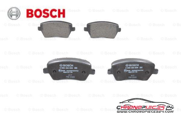 Achat de BOSCH 0 986 494 856 Kit de plaquettes de frein, frein à disque pas chères