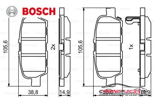 Achat de BOSCH 0 986 494 857 Kit de plaquettes de frein, frein à disque pas chères