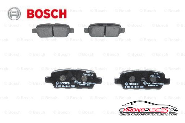 Achat de BOSCH 0 986 494 861 Kit de plaquettes de frein, frein à disque pas chères