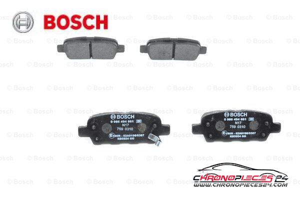 Achat de BOSCH 0 986 494 861 Kit de plaquettes de frein, frein à disque pas chères