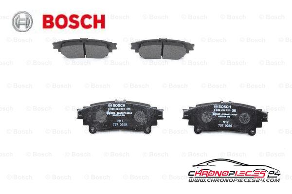 Achat de BOSCH 0 986 494 873 Kit de plaquettes de frein, frein à disque pas chères