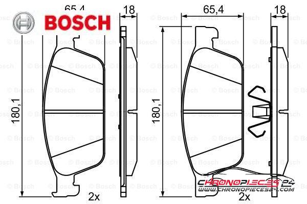 Achat de BOSCH 0 986 495 388 Kit de plaquettes de frein, frein à disque pas chères