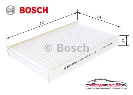 Achat de BOSCH 1 987 432 024 Filtre, air de l'habitacle pas chères