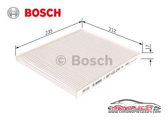 Achat de BOSCH 1 987 432 254 Filtre, air de l'habitacle pas chères