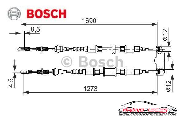 Achat de BOSCH 1 987 477 129 Tirette à câble, frein de stationnement pas chères