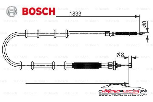 Achat de BOSCH 1 987 482 593 Tirette à câble, frein de stationnement pas chères