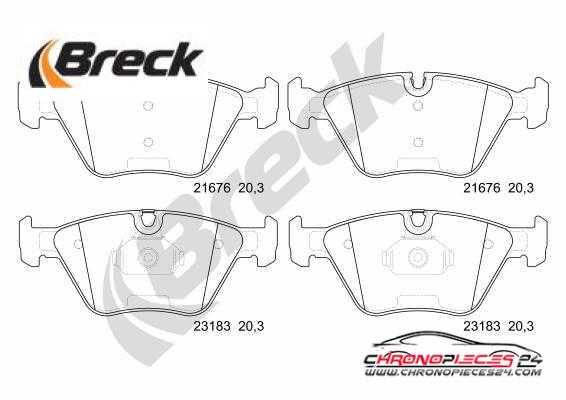 Achat de BRECK 23183 00 701 00 Kit de plaquettes de frein, frein à disque pas chères