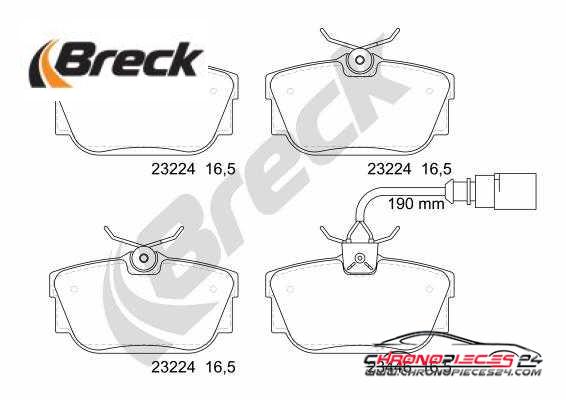 Achat de BRECK 23224 00 702 10 Kit de plaquettes de frein, frein à disque pas chères