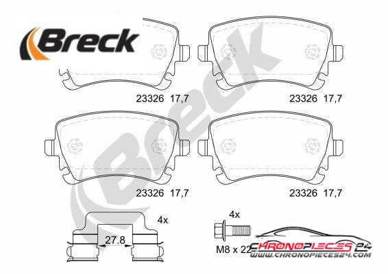 Achat de BRECK 23326 00 702 00 Kit de plaquettes de frein, frein à disque pas chères