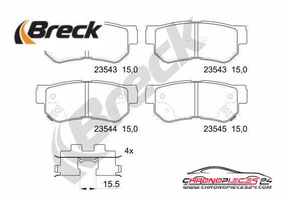 Achat de BRECK 23543 00 704 10 Kit de plaquettes de frein, frein à disque pas chères