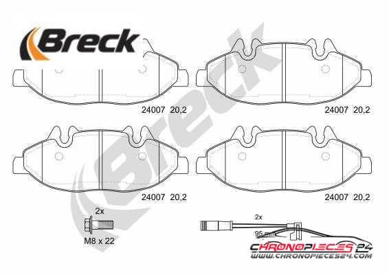 Achat de BRECK 24007 00 703 00 Kit de plaquettes de frein, frein à disque pas chères