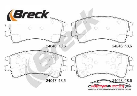 Achat de BRECK 24046 00 701 10 Kit de plaquettes de frein, frein à disque pas chères