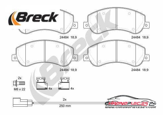 Achat de BRECK 24484 00 703 10 Kit de plaquettes de frein, frein à disque pas chères