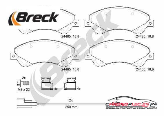 Achat de BRECK 24485 00 703 10 Kit de plaquettes de frein, frein à disque pas chères