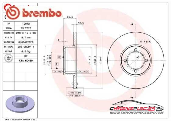 Achat de BREMBO 08.2953.20 Disque de frein pas chères