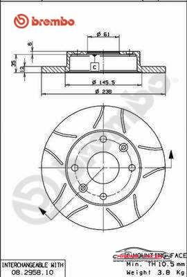 Achat de BREMBO 08.2958.75 Disque de frein pas chères