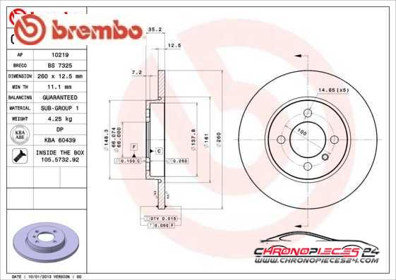 Achat de BREMBO 08.3068.10 Disque de frein pas chères