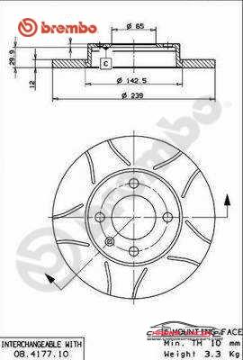 Achat de BREMBO 08.4177.75 Disque de frein pas chères