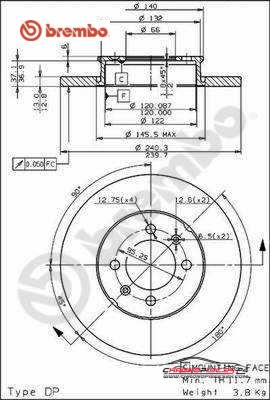 Achat de BREMBO 08.4748.10 Disque de frein pas chères