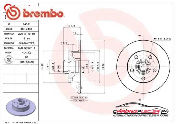 Achat de BREMBO 08.5005.20 Disque de frein pas chères