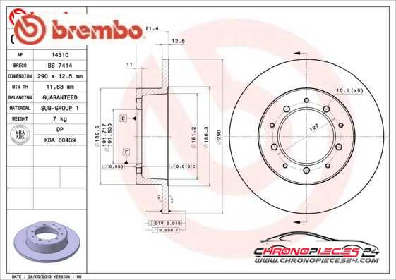 Achat de BREMBO 08.5316.10 Disque de frein pas chères