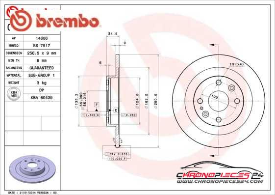 Achat de BREMBO 08.6857.10 Disque de frein pas chères