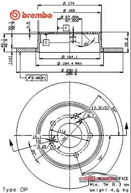 Achat de BREMBO 08.7211.76 Disque de frein pas chères