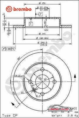 Achat de BREMBO 08.7626.75 Disque de frein pas chères