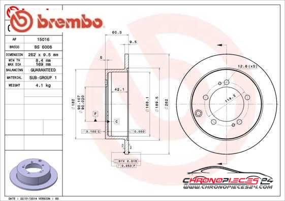 Achat de BREMBO 08.8316.20 Disque de frein pas chères