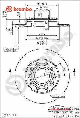 Achat de BREMBO 08.9136.11 Disque de frein pas chères