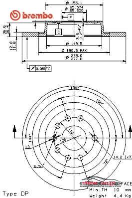 Achat de BREMBO 08.9511.11 Disque de frein pas chères