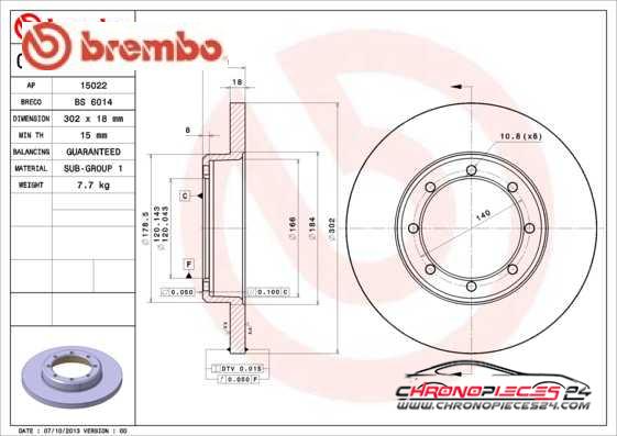 Achat de BREMBO 08.A650.10 Disque de frein pas chères