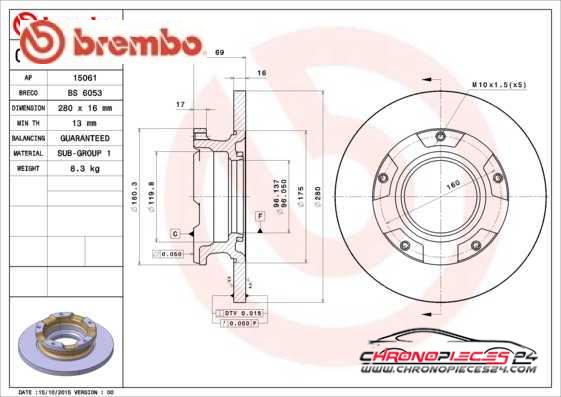 Achat de BREMBO 08.A730.20 Disque de frein pas chères